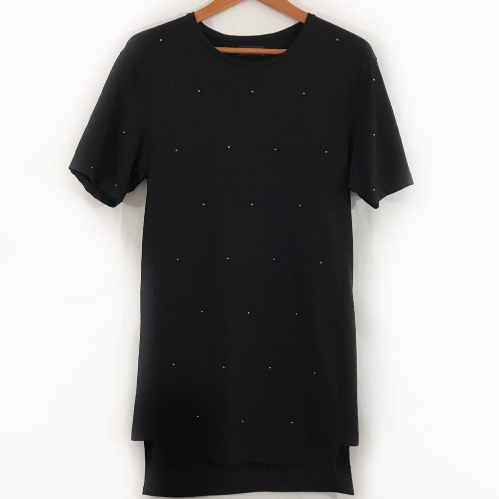 ZARA MAN Black Studded T-Shirt